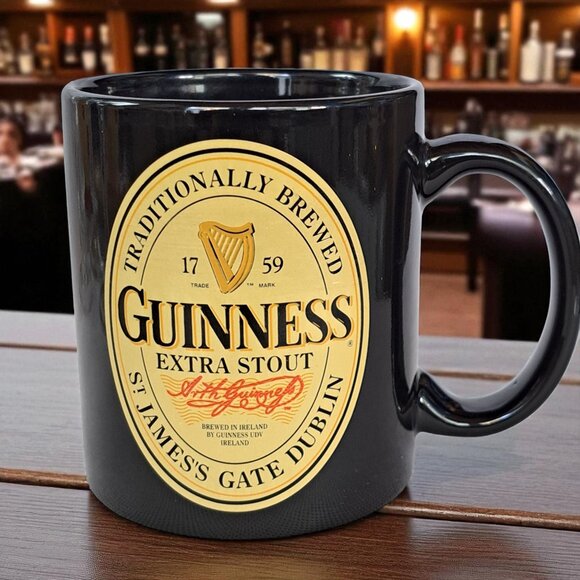 Guinness Extra Stout Black Coffee Mug 4" tall - Picture 1 of 6